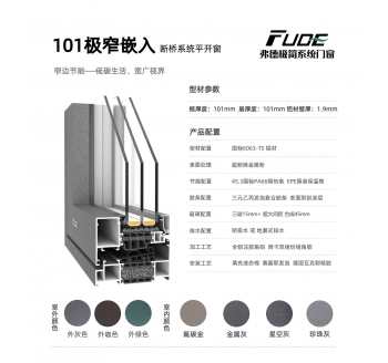 101極窄嵌入斷橋系統窗
